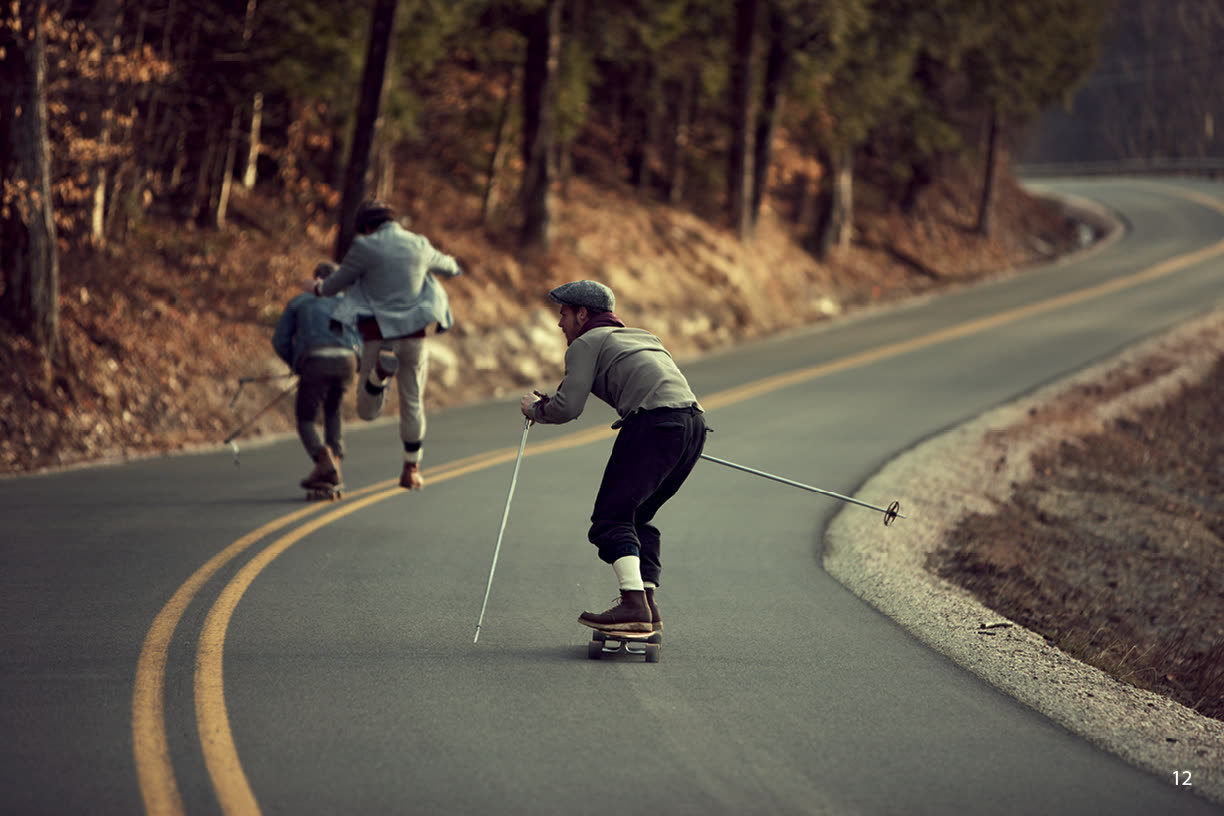 Downhill, no snow